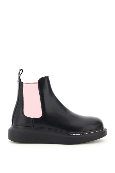Shop Alexander Mcqueen Chelsea Hybrid Boots In Blk Su Pink Blk (black)