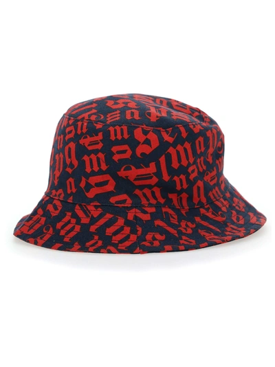 Shop Palm Angels Bucket Hat In Navy