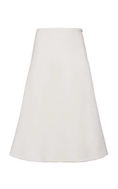 Shop Prada Cashgora A-line Midi Skirt In Neutral
