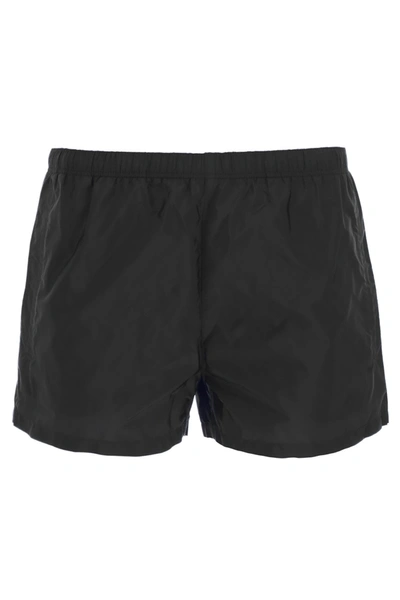 Shop Prada Re-nylon Swim Trunks In Nero (black)