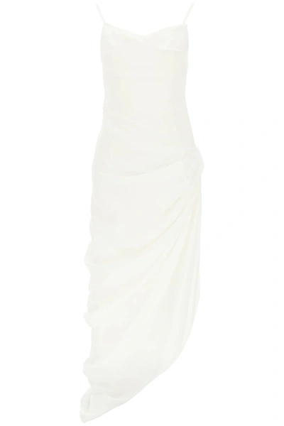 Shop Jacquemus La Robe Saudade Long Dress In White (white)