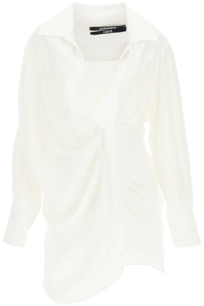 Shop Jacquemus La Robe Bahia Mini Dress In White (white)