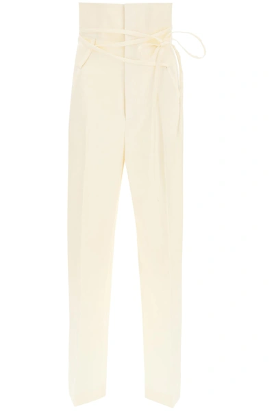 Shop Jacquemus Le Pantalon Novio Linen Trousers In Light Beige (beige)