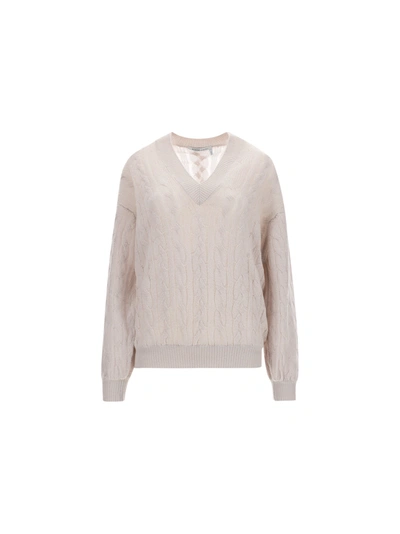 Shop Agnona Sweater In Light Grey