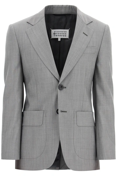 Shop Maison Margiela Classic Mohair Wool Jacket In Grey (grey)