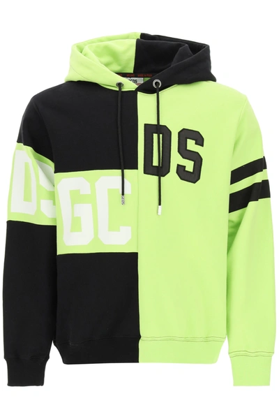 Shop Gcds Hoodie With Logo Mix In Lime (black)