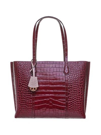 Shop Tory Burch Perry Tote Bag In Claret