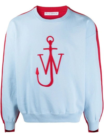 Shop Jw Anderson Anchor Embroidery Sweatshirt In Blue