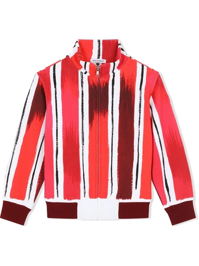 Shop Dolce & Gabbana Painted Stripe Track Top In Red
