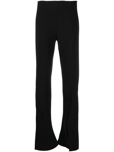 Shop A.w.a.k.e. Side Slit Slim-leg Trousers In Black