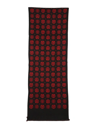 Alexander Mcqueen Scarf With Jacquard Pattern In Black