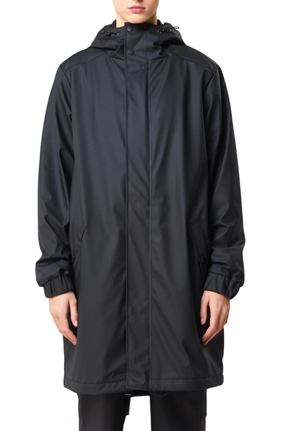 Shop Rains Waterproof Hooded Quilted Jacket In Black