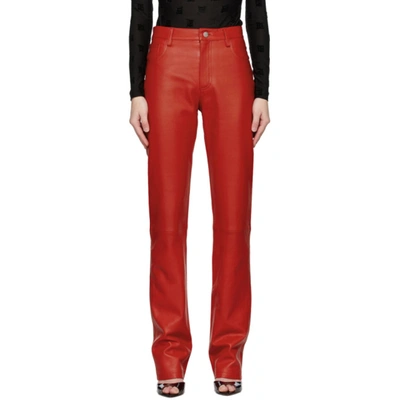 Shop Misbhv Red Rave Leather Pants