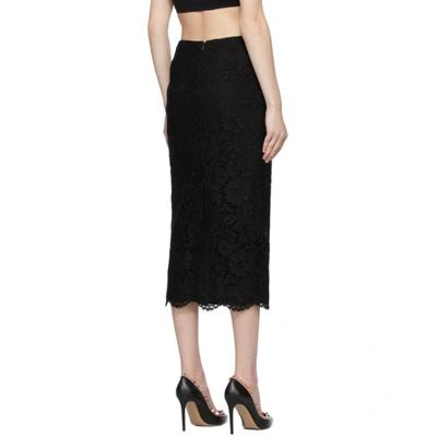 Shop Valentino Black Lace Skirt In 0no Black