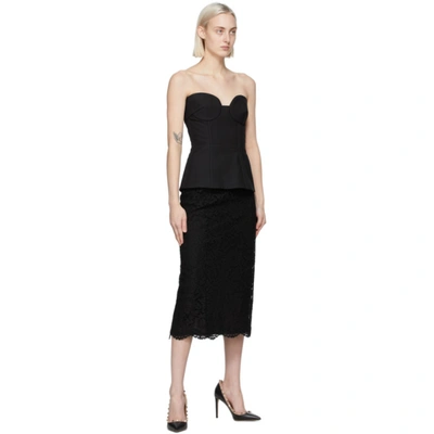 Shop Valentino Black Lace Skirt In 0no Black