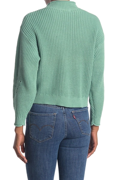 Shop Abound Easy Stitch Ribbed Knit Mock Neck Sweater In Green Wing