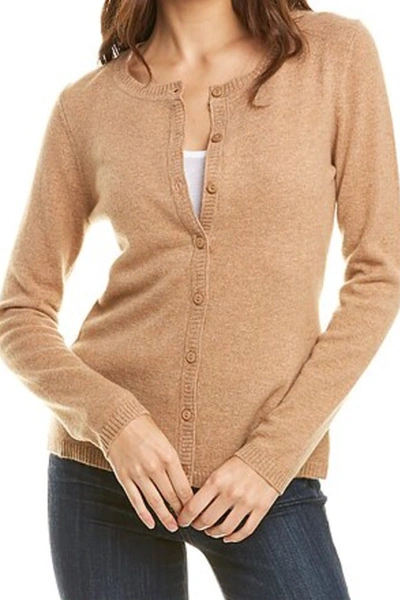 Shop Quinn Cashmere Button Front Cardigan In Camel