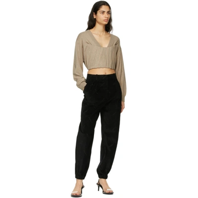 Shop Alexander Wang Beige Corset V-neck Sweater In 271 Oatmeal