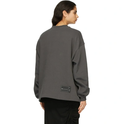 Shop We11 Done Grey Front Logo Sweatshirt In Charcoal