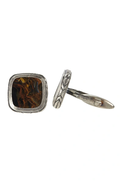 Shop John Varvatos Silver Pietersite Cufflinks