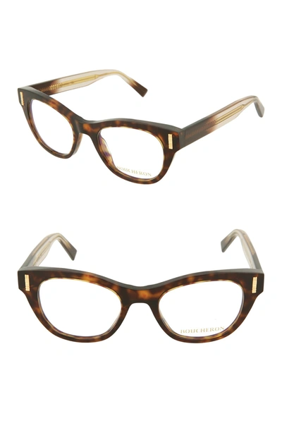 Shop Boucheron Modified Cat Eye 49mm Optical Glasses In Brown Clear