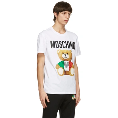 Shop Moschino White Toy Italian Teddy Bear T-shirt In V1001 White