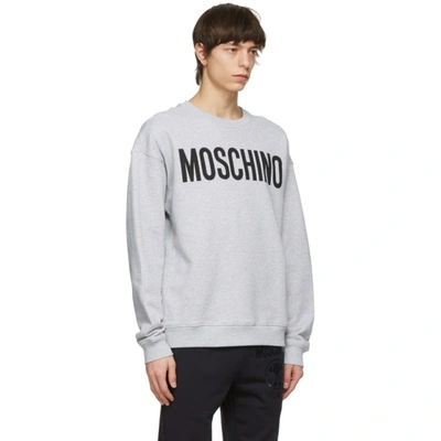 Shop Moschino Grey Cotton Logo Sweatshirt In A1485 Grey