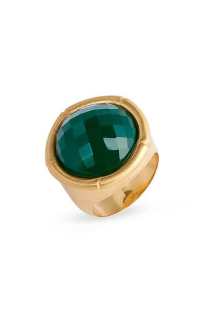 Shop Dean Davidson Bamboo Gemstone Ring In Green Onyx