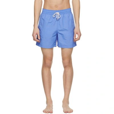Shop Polo Ralph Lauren Blue Traveler Swim Shorts In Harbor Is Blu