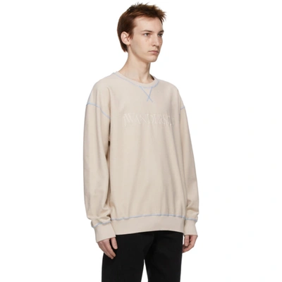 Shop Jw Anderson Off-white Inside-out Contrast Sweatshirt In Offwhite002
