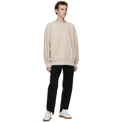 Shop Jw Anderson Off-white Inside-out Contrast Sweatshirt In Offwhite002