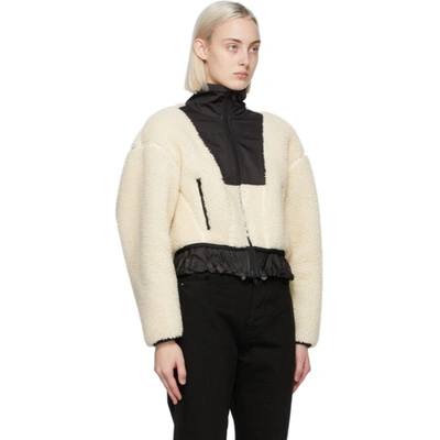 Shop 3.1 Phillip Lim / フィリップ リム Off-white Cropped Sherpa Bonded Jacket In Iv122 Ivory