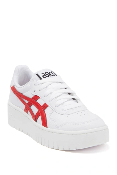 Shop Asics Japan S Pf Platform Sneaker In White/classic Red