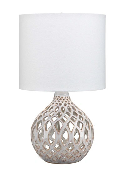 Shop Jamie Young Fretwork Table Lamp In Cream