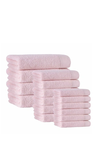 Shop Enchante Home Signature Turkish Cotton 16-piece Towel Set In Pink