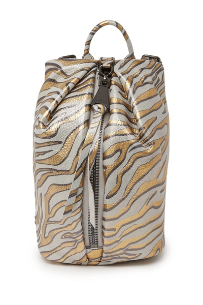 Shop Aimee Kestenberg Tamitha Mini Leather Backpack In Metallic Zebra