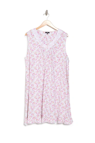 Shop Aria Floral Sleeveless Nightgown In Whtditsy