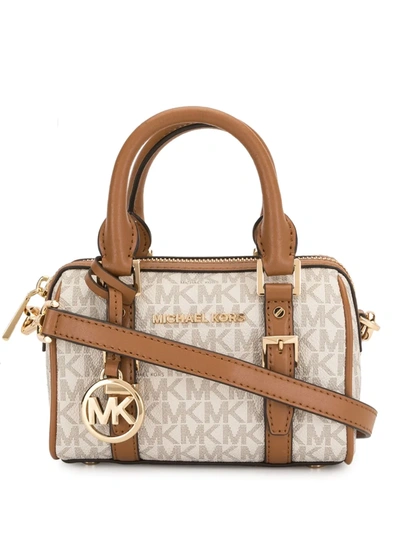 Shop Michael Michael Kors Monogram Duffle Crossbody Bag In Brown