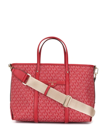 Shop Michael Michael Kors Beck Tote Bag In Red