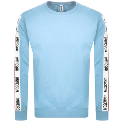 Shop Moschino Tape Logo Sweatshirt Blue