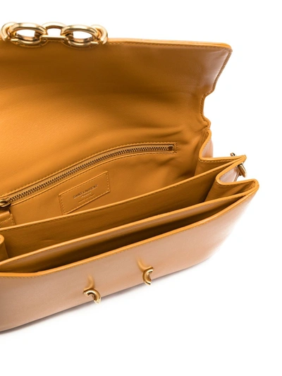 Shop Saint Laurent Chain-detail Crossbody Bag In Yellow