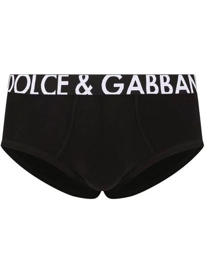 Shop Dolce & Gabbana Logo-detail Briefs In Black
