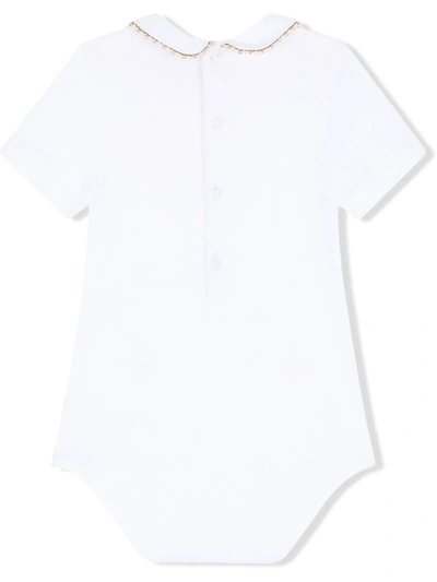 Shop Dolce & Gabbana Dg-embroidered Jersey Babygrow In White