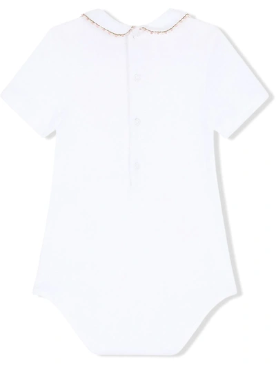Dolce & Gabbana Long-sleeved Babygrow With Embroidered Collar In White
