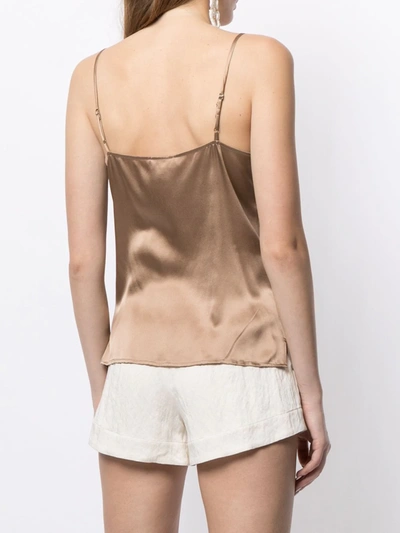 Shop L Agence Silk-satin Camisole In Brown