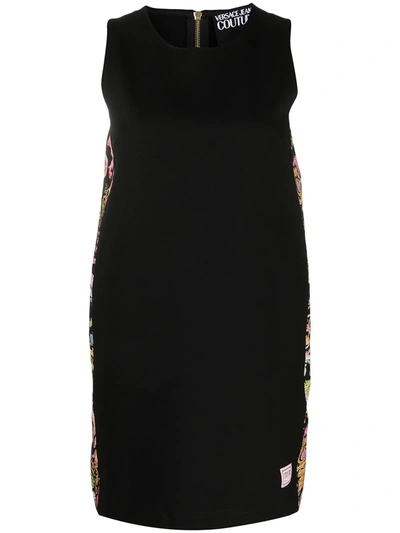 Shop Versace Jeans Couture Versailles-print Shift Dress In Black