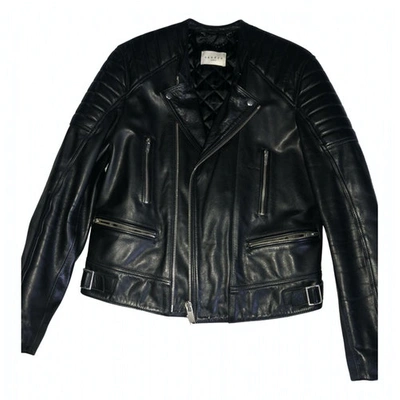 Pre-owned Sandro Fall Winter 2019 Leather Jacket In Black