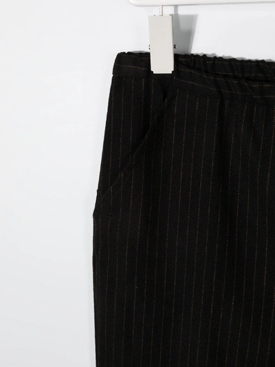 Shop Touriste Straight-leg Striped Trousers In Black