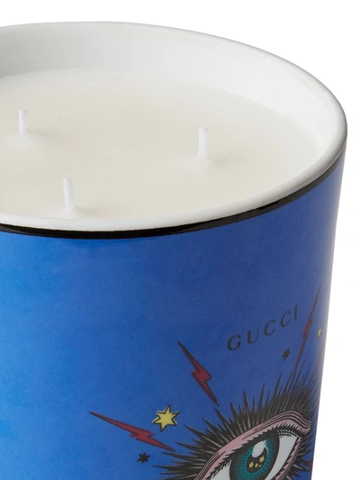 Shop Gucci Inventum Star Eye Scented Candle In Blue