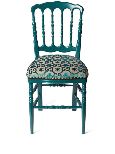 Shop Gucci Francesina Padded Chair In Blue